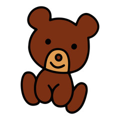 Cute bear cartoon illustration isolated on white background for children color book