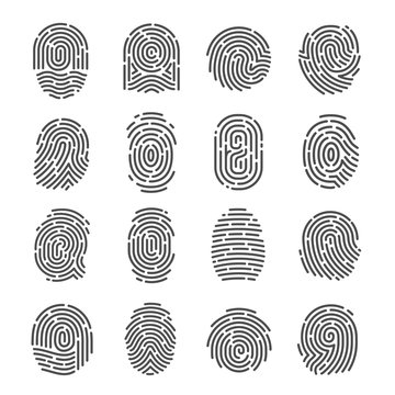 Fingerprint icon set