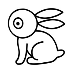 Cute rabbit cartoon illustration isolated on white background for children color book