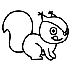 Squirrel cartoon illustration isolated on white background for children color book