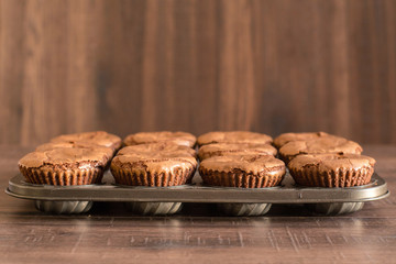 Delicious chocolate lava cakes in the iron pan