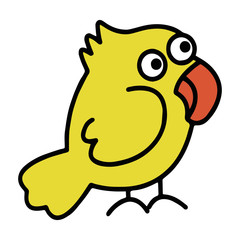 Cute parrot cartoon illustration isolated on white background for children color book
