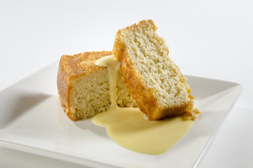 Corn Cake Tasty slices of freshly made corn cake