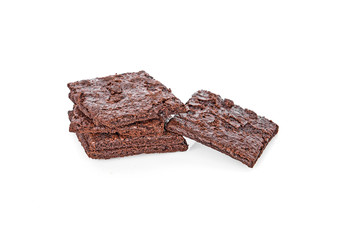 Chocolate Brownie isolated on white