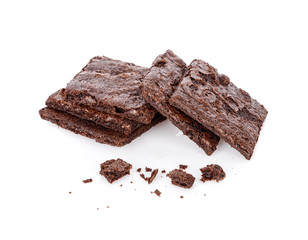 Chocolate Brownie isolated on white
