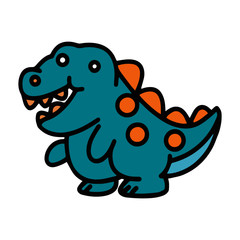 Dinosaur cartoon illustration isolated on white background for children color book