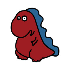 Dinosaur cartoon illustration isolated on white background for children color book