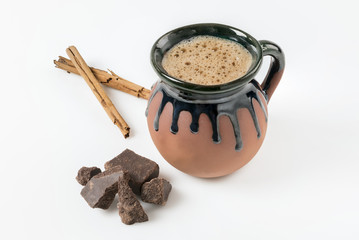 Traditional Mexican Clay Cup Mexican pot called “Jarrito” used to drink coffee or hot...