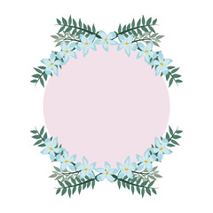 Decorative flowers blank round frame vector illustration graphic design