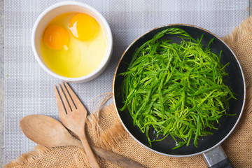 Senegalia pennata with egg to make omelet