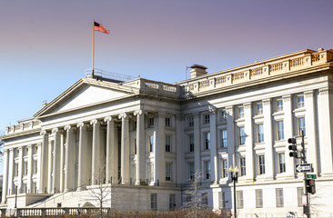 Fototapeta na wymiar United States Treasury Department Building in Washington, DC