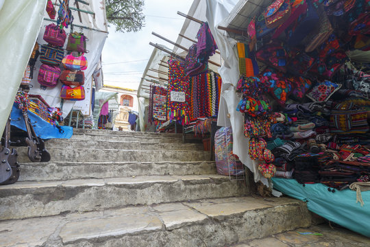 A Mayan market in San-Cristobal-de-las-Casas in Chiapas state in Mexico