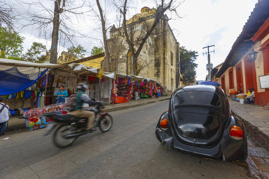 A Mayan market in San-Cristobal-de-las-Casas in Chiapas state in Mexico
