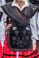 Detail of Spanish folk costume for woman