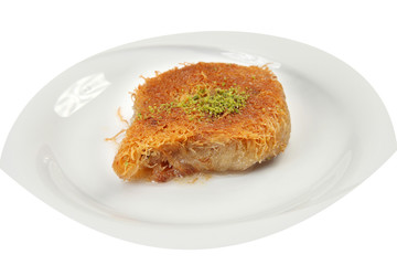 Turkish sweet kadayif with pistachio nuts