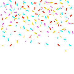 Fototapeta na wymiar Colorful bright confetti isolated on white background. Festive vector illustration