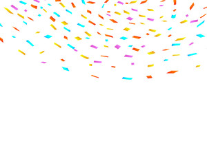 Colorful bright confetti isolated on white background. Festive vector illustration