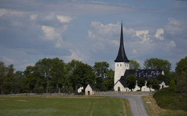 Lov&ouml; church from 1100s in Eker&ouml;, Stockholm