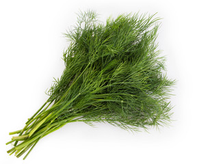 Fresh dill on white background
