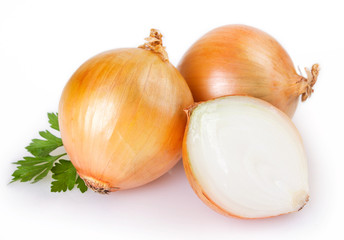 Fresh onion on white background