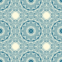 vector illustration. pattern with floral mandala, decorative border. design for print fabric, super bandana