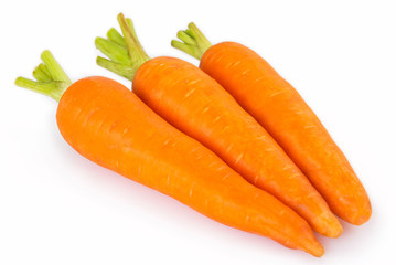 Fresh carrot on white background