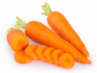 Fresh carrot on white background
