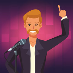 Disco womens singing and dancing at stage