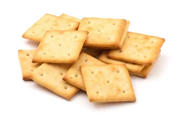 Fototapeten square crackers isolated on white background. © nata777_7