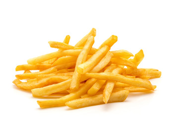 potato fry on white isolated background