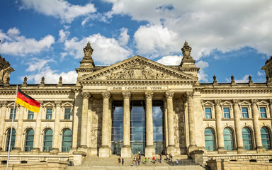 Fototapeta na wymiar The Reichstag building in Berlin: German parliament 