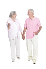portrait of  senior couple holding hands
