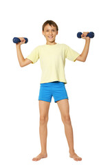 Fototapeta na wymiar Young boy doing exercises