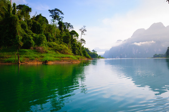 Moring in Chieow Laan Lake , Thailand