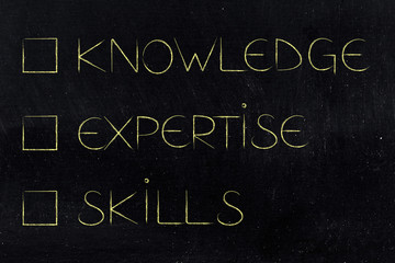 knowledge expertise and skills cases unticked