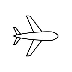 plane airplane airlines line black icon on white background