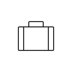 suitcase baggage briefcase line black icon on white background