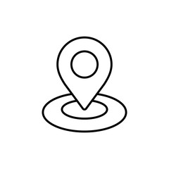 gps navigation location pin line black icon