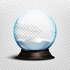 Stock vector illustration realistic empty christmas snow globe isolated on a transparent background. EPS10