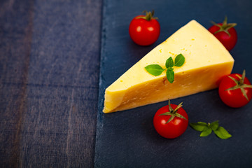 Cheese, cherry tomatoes and basil