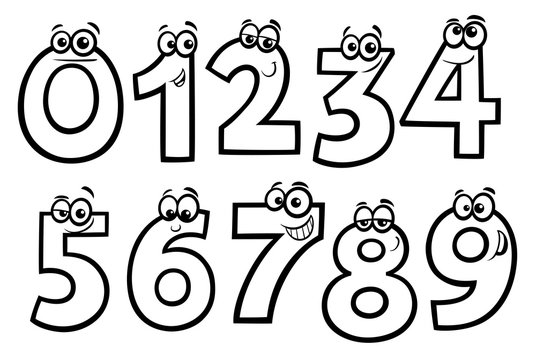 Basic Numbers Cartoon Set Coloring Book