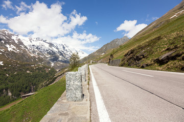 Grossglockner Hochalpenstrasse - Scenic curving Alpine road through the Grossglockner moutain area in Austria.