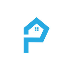 Fototapeta na wymiar Letter P home logo