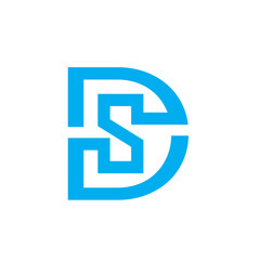 Letter D and S line logo