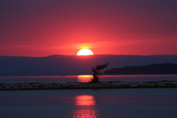 Sunset over Lake Champlain