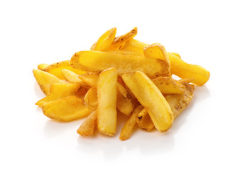 potato fry on white isolated background