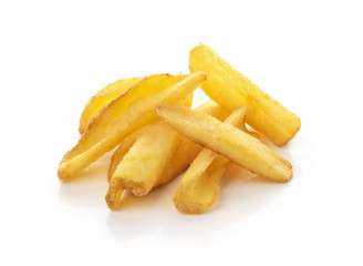 potato fry on white isolated background