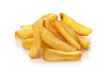 potato fry on white isolated background