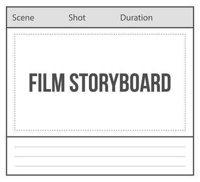Creative vector illustration of professional film storyboard mockup isolated on transparent background. Art design movie story board layout template. Abstract concept graphic shot and scene element