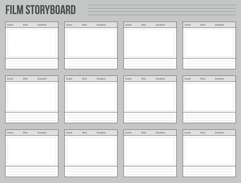 Creative vector illustration of professional film storyboard mockup isolated on transparent background. Art design movie story board layout template. Abstract concept graphic shot and scene element